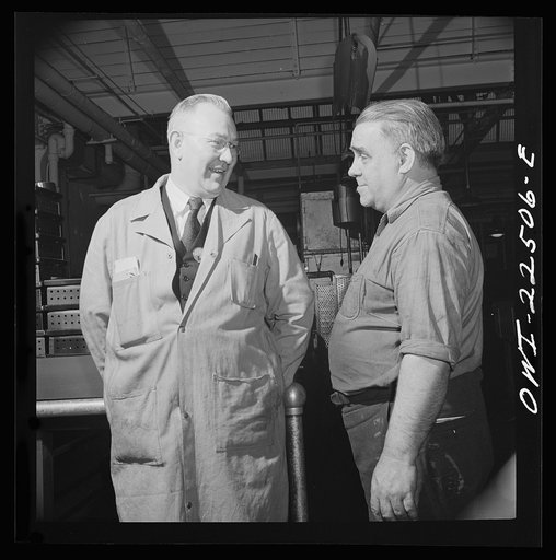Philadelphia, Pennsylvania. Swedish-American foreman and worker at the SKF roller bearing factory