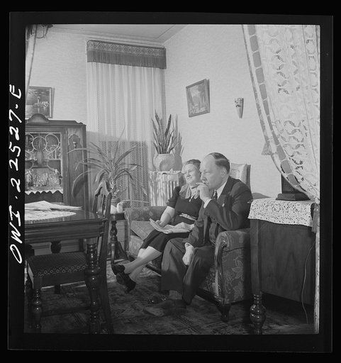 Philadelphia, Pennsylvania. Swedish-American foreman with the SKF roller bearing factory with his wife at home