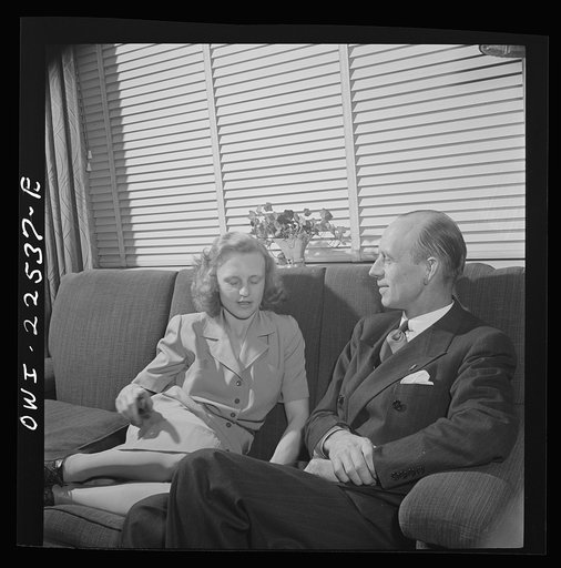 Untitled photo, possibly related to: Philadelphia, Pennsylvania. Swedish-American vice president of the SKF roller bearing factory with his family. His wife is the daughter of the Swedish minister to the United Nations