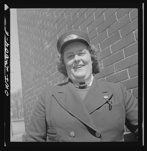 Baltimore, Maryland. Woman trolley conductor