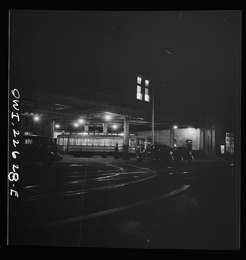 Untitled photo, possibly related to: Baltimore, Maryland. Trolley terminal