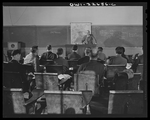 Charlottesville, Virginia. Committee of ten assigned to the study of Germany's occupational problem in a class in German language, in the School of Military Government at the University of Virginia