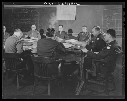 Charlottesville, Virginia. Committee of ten studying administrative problems in the School of Military Government at the University of Virginia of territory possibly to be occupied