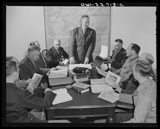 Charlottesville, Virginia. Committee assigned to the problem of Japanese administrative policies in the School of Military Government at the University of Virginia