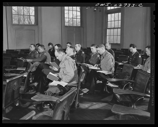 Charlottesville, Virginia. Class in German language in the School of Military Government at the University of Virginia
