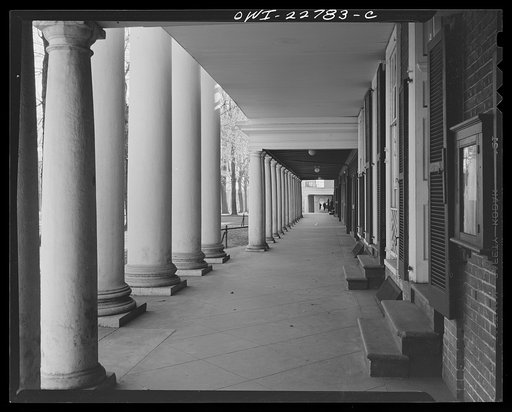 Charlottesville, Virginia. Portal in front of the students' dormitory at the University of Virginia