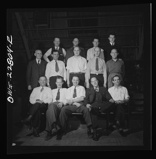 Untitled photo, possibly related to: Washington, D.C. Members of a bowling team at a bowling alley