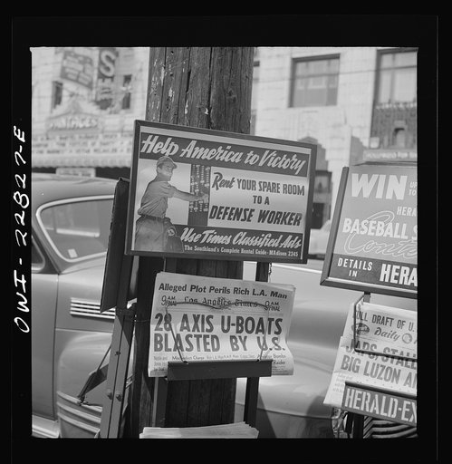 Los Angeles, California. Newsstand on a street corner