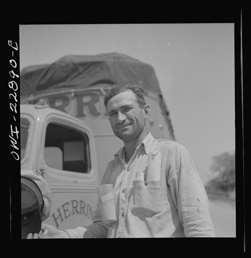 Untitled photo, possibly related to: Franklin, Louisiana. Jean Broussard, Cajun truck driver