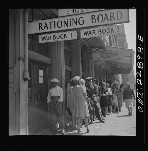 Untitled photo, possibly related to: New Orleans, Louisiana. Line at a rationing board