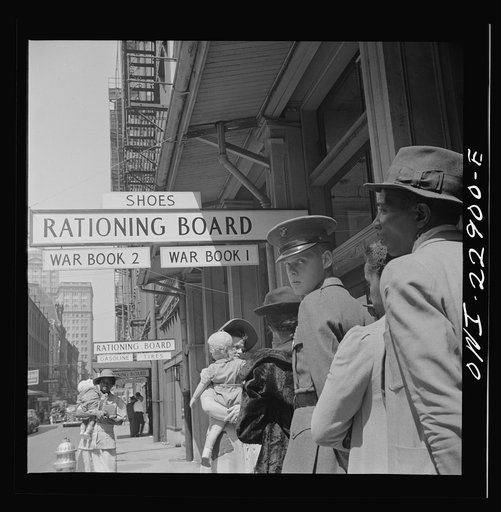 New Orleans, Louisiana. Line at a rationing board