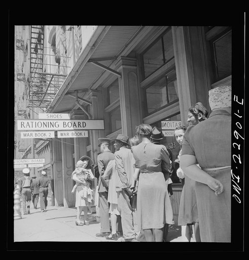 Untitled photo, possibly related to: New Orleans, Louisiana. Line at a rationing board
