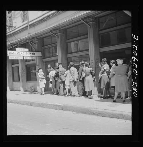 New Orleans, Louisiana. Line at a rationing board