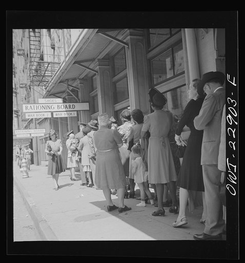 Untitled photo, possibly related to: New Orleans, Louisiana. Line at a rationing board