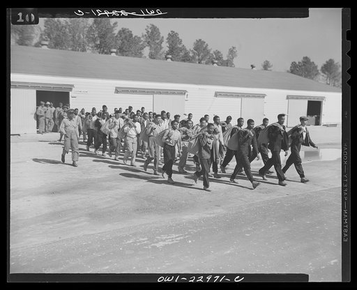 Negro Marines prepare for action. Breaking a tradition of 167 years, the U.S. Marine Corps started enlisting Negroes on June 1, 1942. The first class of 1,200 Negro volunteers began their training three months later as members of the 51st Composite Defense Battalion at Montford Point, a section of t