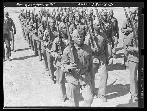 Negro Marines prepare for action. Breaking a tradition of 167 years, the U.S. Marine Corps started enlisting Negroes on June 1, 1942. The first class of 1,200 Negro volunteers began their training three months later as members of the 51st Composite Defense Battalion at Montford Point, a section of t