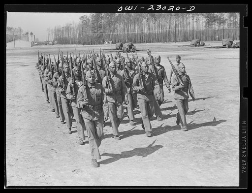 Camp Lejeune, New River, North Carolina. "Boots" (new recruits) learning to drill