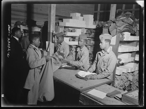 Camp Lejeune, New River, North Carolina. Scene and activities on camp grounds of the 51st Composite Battalion, U.S. Marine Corps