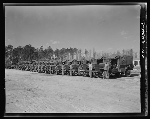 Camp Lejeune, New River, North Carolina. Transportation unit of the 51st Composite Battalion, U.S. Marine Corps