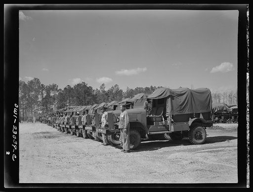 Camp Lejeune, New River, North Carolina. Transportation unit of the 51st Composite Battalion, U.S. Marine Corps