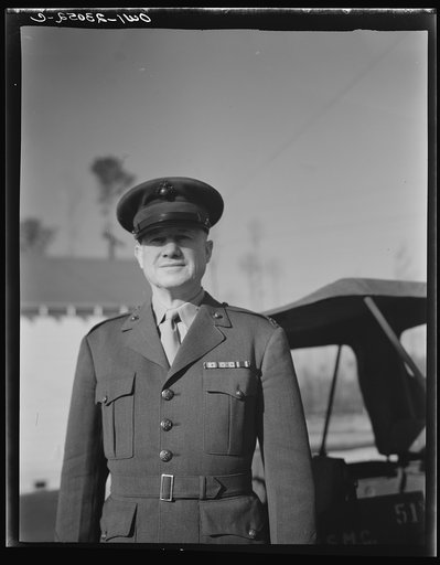 Camp Lejeune, New River, North Carolina. A drill officer of the Fifty-first Composite Battalion