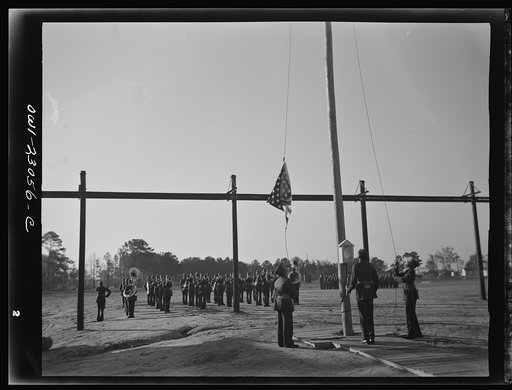 Camp Lejeune, New River, North Carolina. The band of the 51st Composite Battalion, U.S. Marine Corps