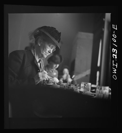 Untitled photo, possibly related to: Washington, D.C. A cafeteria patron