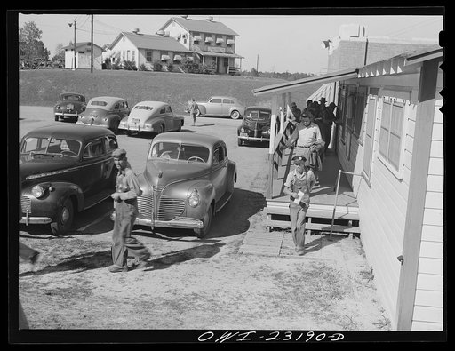 Untitled photo, possibly related to: Lufkin, Texas. Southland paper mill. Paper workers leaving the plant