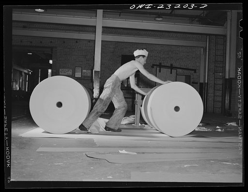 Lufkin, Texas. Southland paper mill. Rolls of newsprint ready to be wrapped