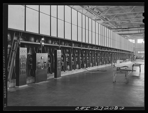 Lufkin, Texas. Southland paper mill. Drying section of the paper machine