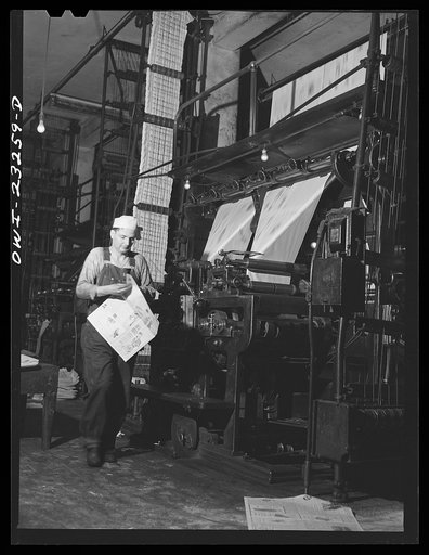 Dallas, Texas. Press in operation at the Dallas Morning News