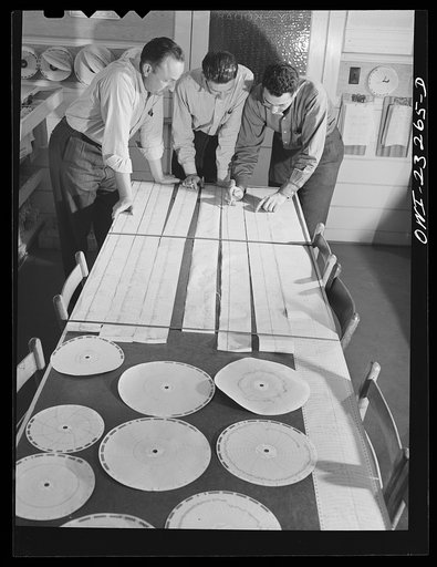 Lufkin, Texas. Southland paper mill. Consulting operations charts