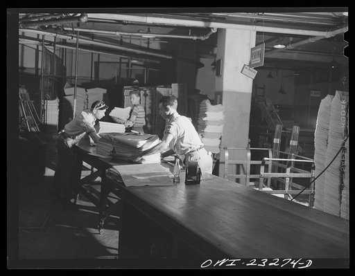 Dallas, Texas. Mailing room at the Dallas Morning News