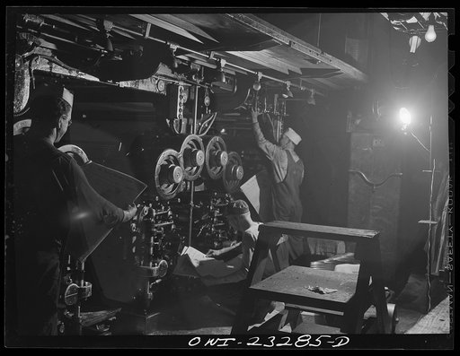 Dallas, Texas. Press in operation at the Dallas Morning News