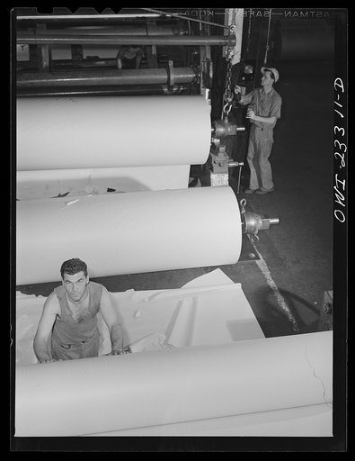 Lufkin, Texas. Southland paper mill. Rolls of newsprint ready to be rewound and cut to size