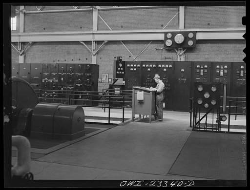 Lufkin, Texas. Southland paper mill. Control panels in the power house