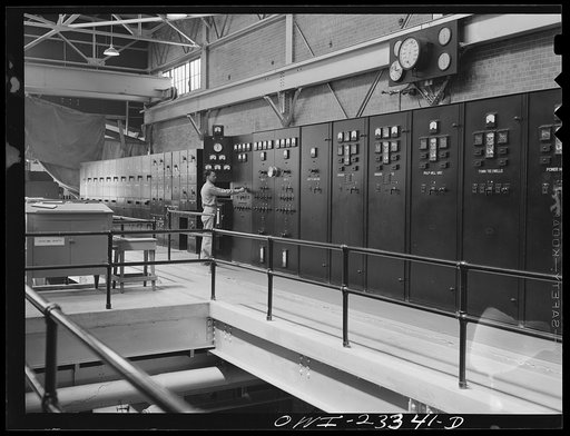 Lufkin, Texas. Southland paper mill. Control panels in the power house