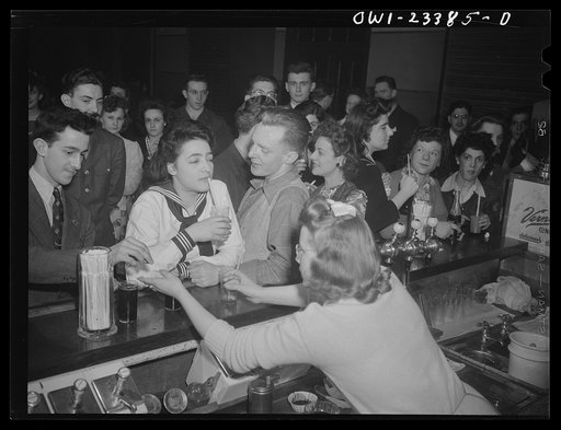 Untitled photo, possibly related to: Buffalo, New York. Soda bar at the swingshift dance held weekly at the Main-Utica ballroom. Drinking of hard liquor is forbidden