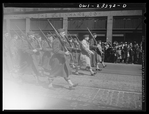 Untitled photo, possibly related to: Buffalo, New York. Parade held to raise money for the cruiser Buffalo