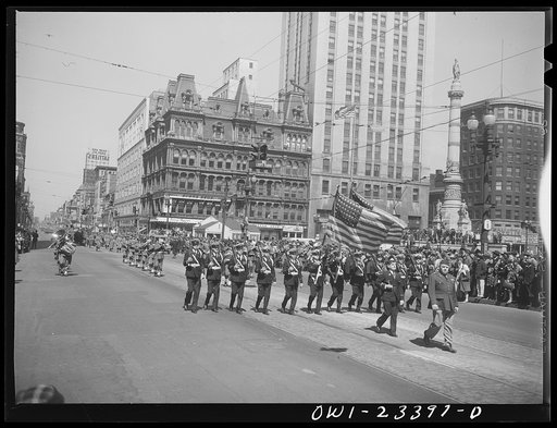 Buffalo, New York. Parade held to raise money for the cruiser Buffalo