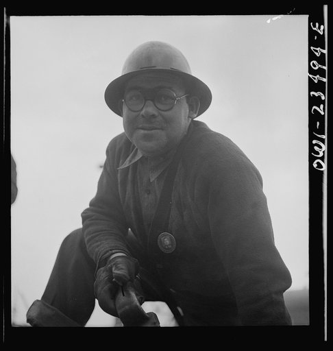 Bethlehem-Fairfield shipyards, Baltimore, Maryland. A shipyard worker