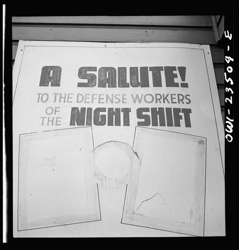 Bethlehem-Fairfield shipyards, Baltimore, Maryland. A shipyard sign