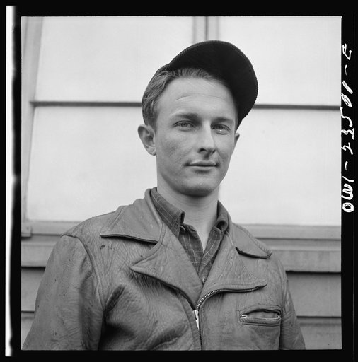 Bethlehem-Fairfield shipyards, Baltimore, Maryland. A shipyard worker