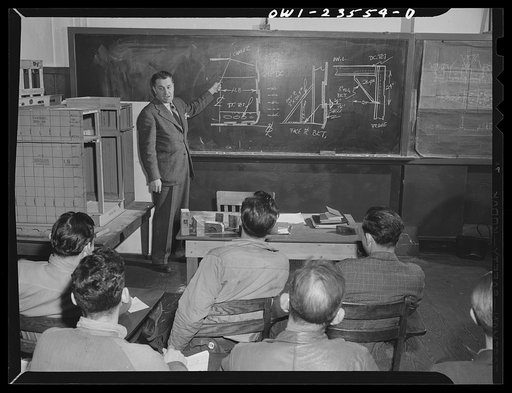 Bethlehem-Fairfield shipyards, Baltimore, Maryland. Training class