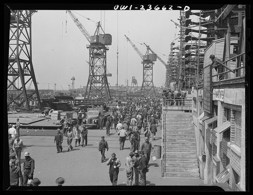 Untitled photo, possibly related to: Bethlehem-Fairfield shipyards, Baltimore, Maryland. General view of the yard