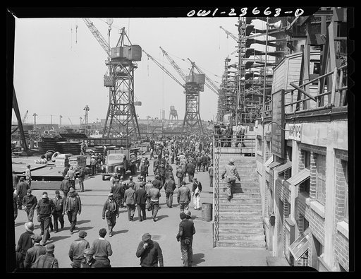 Bethlehem-Fairfield shipyards, Baltimore, Maryland. General view of the yard