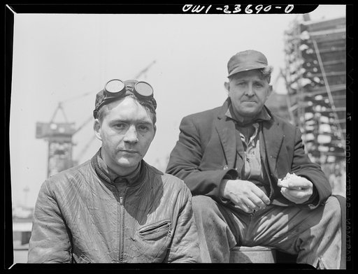 Bethlehem-Fairfield shipyards, Baltimore, Maryland. Lunch time