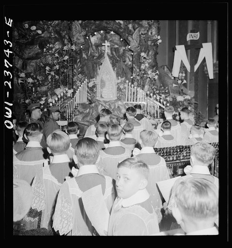 Untitled photo, possibly related to: Buffalo, New York. Procession and high mass on Easter at the Corpus Christi church in the Polish community