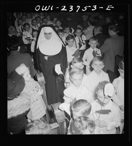 Untitled photo, possibly related to: Buffalo, New York. Procession and high mass on Easter at the Corpus Christi church in the Polish community