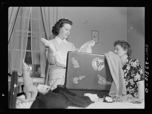 Untitled photo, possibly related to: Eager to be of service to her country, nineteen year old Frances Bullock prepares to leave her Lynchburg, Virginia home to enter one of the nation's 1,300 accredited schools of nursing